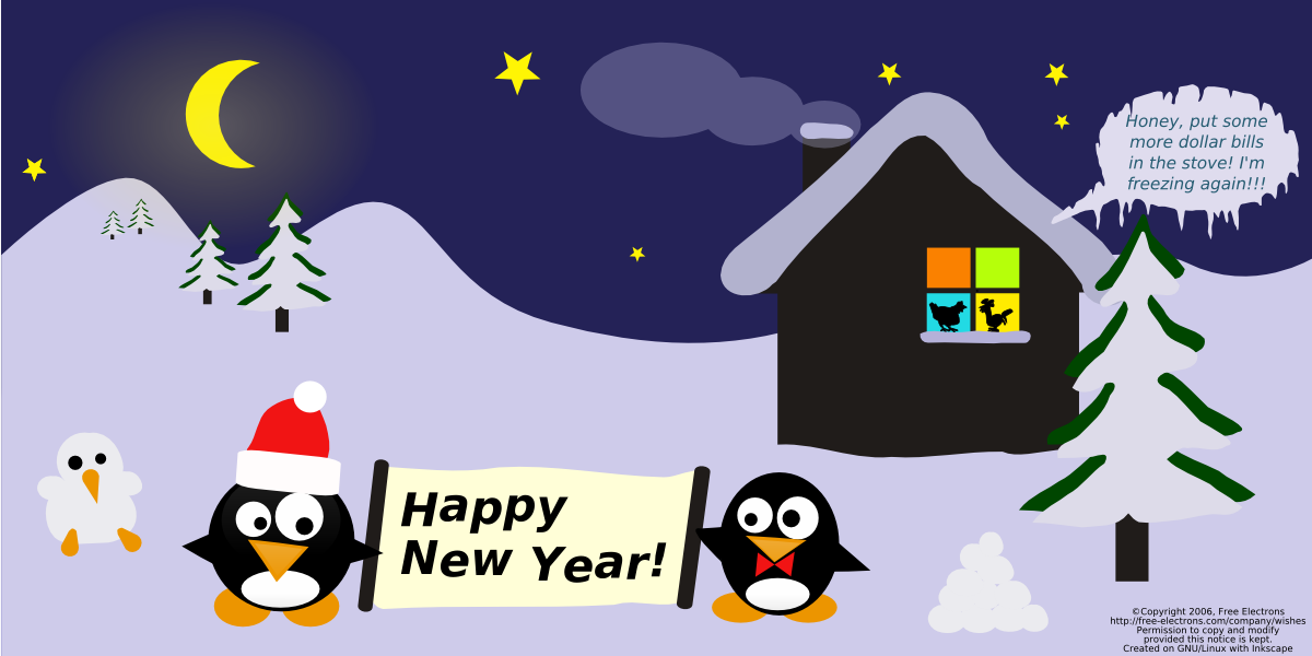 happy new year penguin clip art - photo #3
