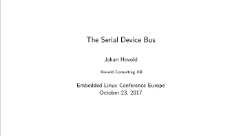 The Serial Device Bus – Johan Hovold